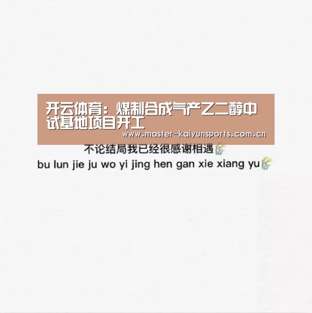 开云体育:煤制合成气产乙二醇中试基地项目开工(图1) 开云体育